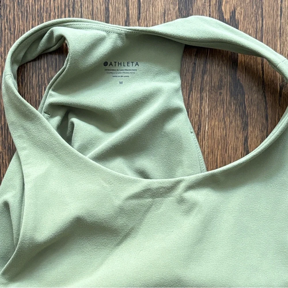 Athleta Sage Green Crop Workout Athletic Athleisure Tank - Picture 3 of 3